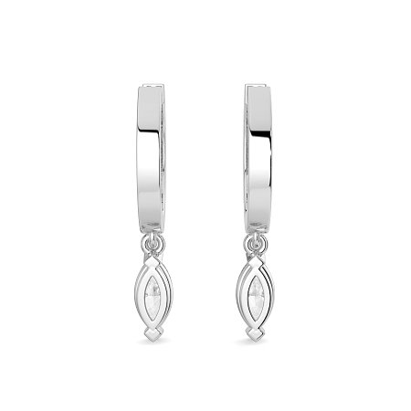 Diamond Earring Huggies with Claw Set Lab-grown Diamond Drop