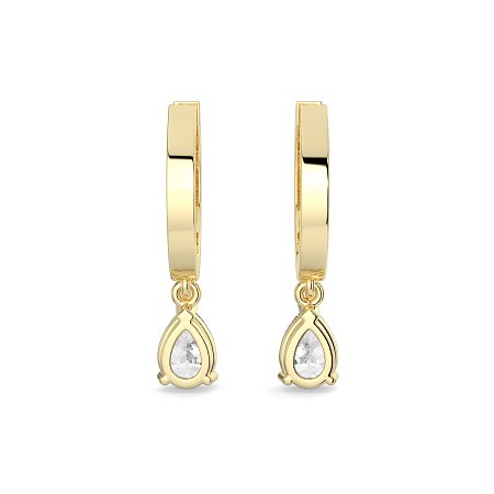 Diamond Earring Huggies with Claw Set Lab-grown Diamond Drop