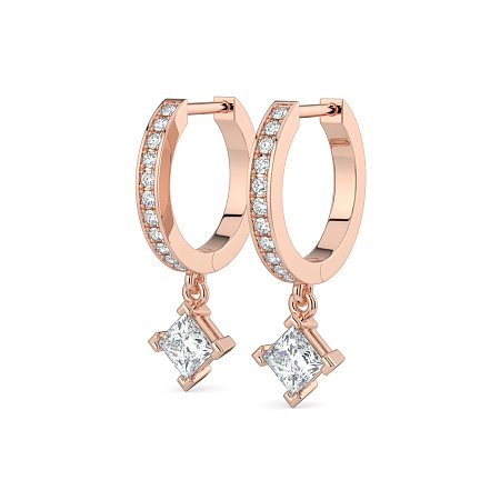 Diamond Earring Huggies with Claw Set Lab-grown Diamond Drop