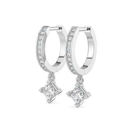 Diamond Earring Huggies with Claw Set Lab-grown Diamond Drop