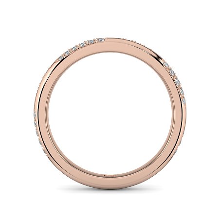 Tulip Leaf-shaped Pave on Band Wedding Ring