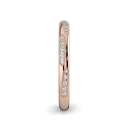 Tulip Leaf-shaped Pave on Band Wedding Ring