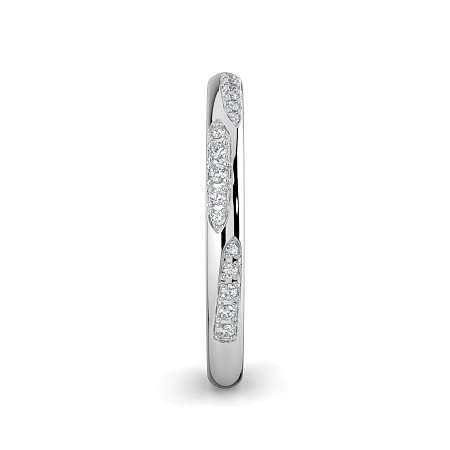 Tulip Leaf-shaped Pave on Band Wedding Ring