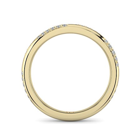 Tulip Leaf-shaped Pave on Band Wedding Ring