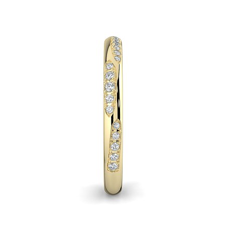 Tulip Leaf-shaped Pave on Band Wedding Ring