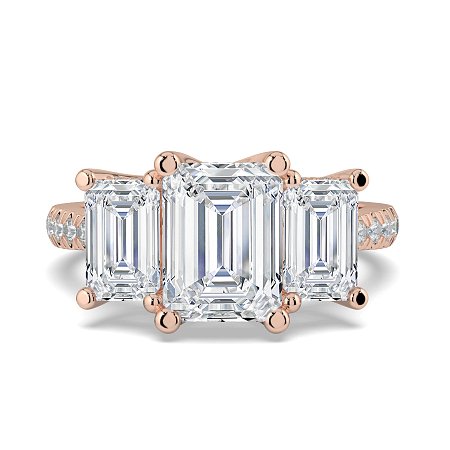 Dalia 3 Stones with Diamonds on Band