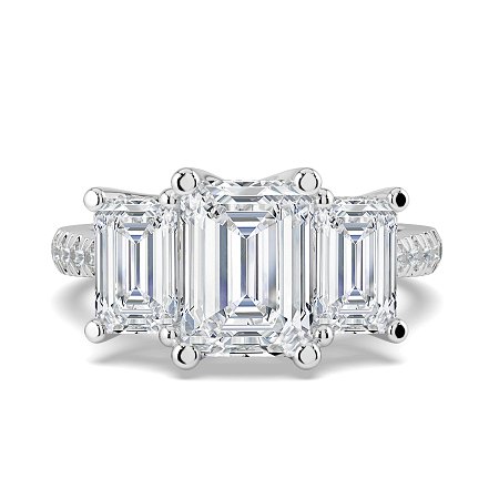 Dalia 3 Stones with Diamonds on Band