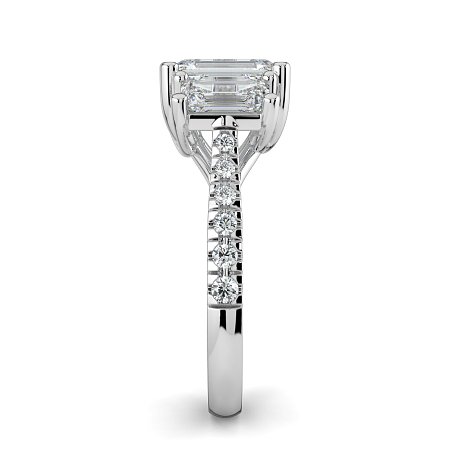 Dalia 3 Stones with Diamonds on Band