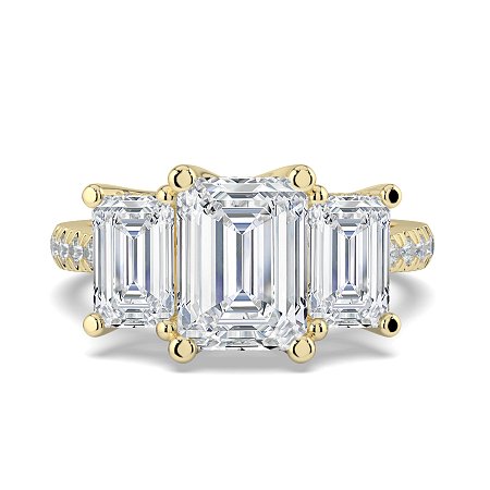 Dalia 3 Stones with Diamonds on Band