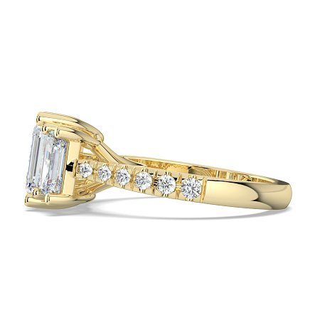 Dalia 3 Stones with Diamonds on Band