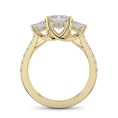 Dalia 3 Stones with Diamonds on Band