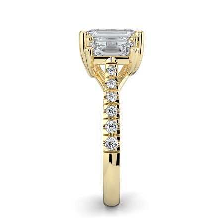 Dalia 3 Stones with Diamonds on Band