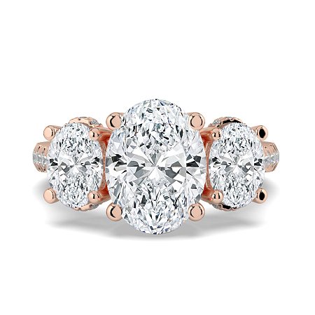 Dalia 3 Stones with Diamonds on Band