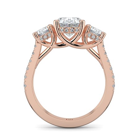 Dalia 3 Stones with Diamonds on Band