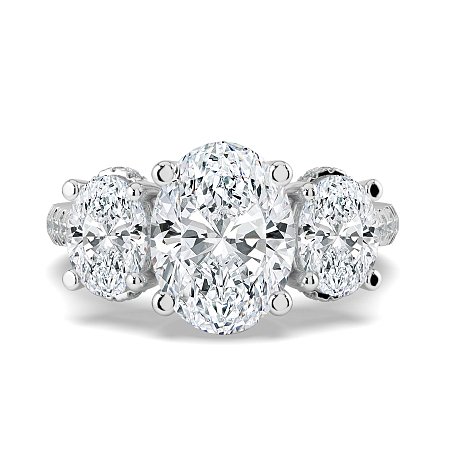 Dalia 3 Stones with Diamonds on Band
