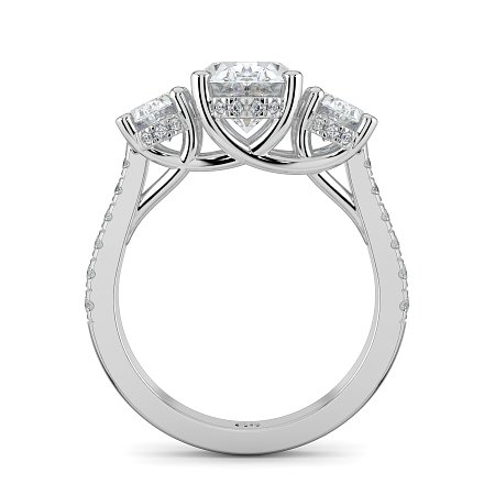 Dalia 3 Stones with Diamonds on Band