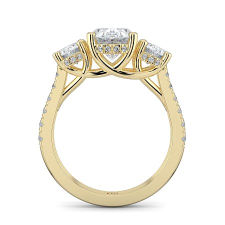 Dalia 3 Stones with Diamonds on Band