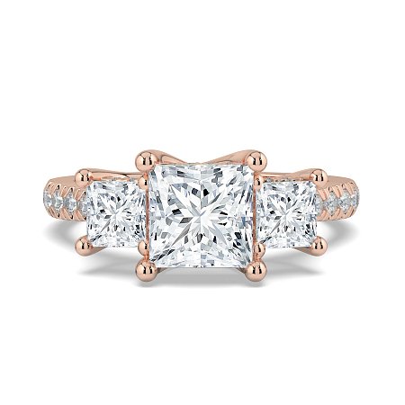 Dalia 3 Stones with Diamonds on Band