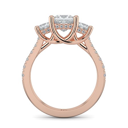 Dalia 3 Stones with Diamonds on Band