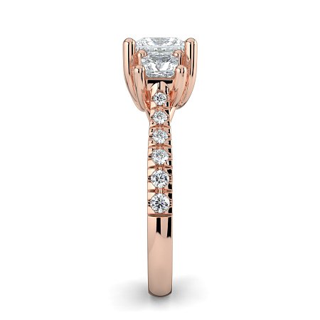 Dalia 3 Stones with Diamonds on Band