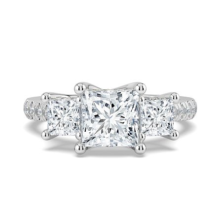 Dalia 3 Stones with Diamonds on Band