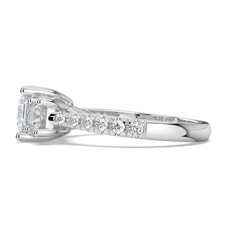 Dalia 3 Stones with Diamonds on Band