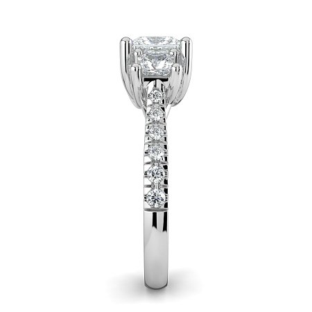 Dalia 3 Stones with Diamonds on Band