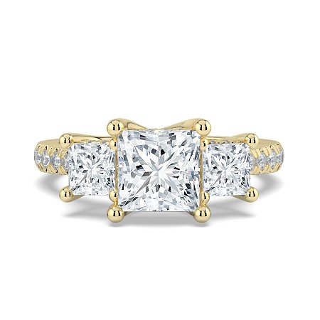 Dalia 3 Stones with Diamonds on Band