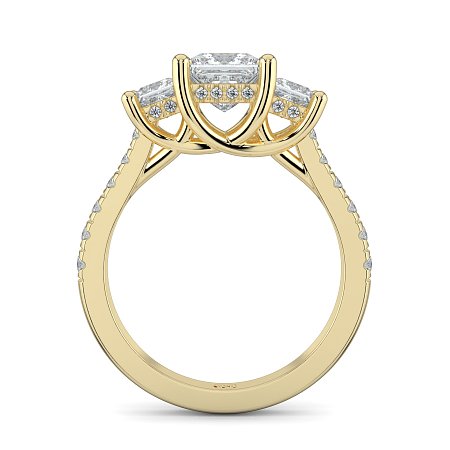 Dalia 3 Stones with Diamonds on Band