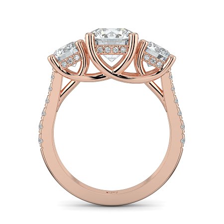Dalia 3 Stones with Diamonds on Band