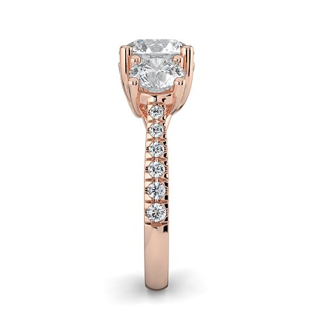 Dalia 3 Stones with Diamonds on Band