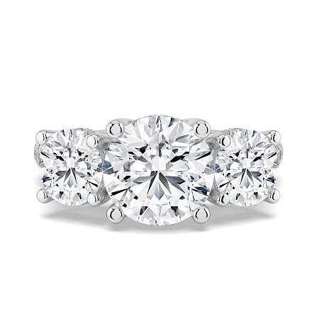 Dalia 3 Stones with Diamonds on Band