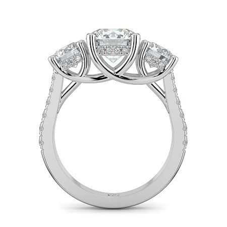 Dalia 3 Stones with Diamonds on Band