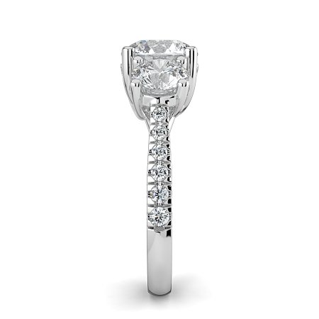 Dalia 3 Stones with Diamonds on Band