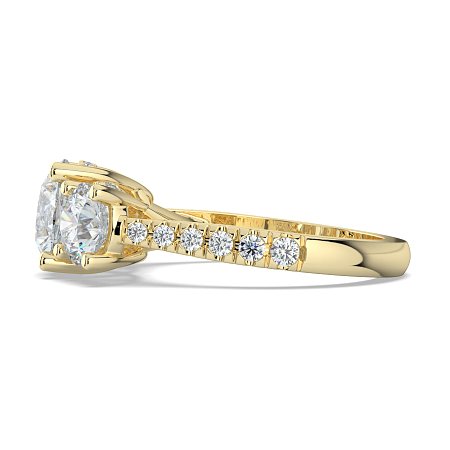 Dalia 3 Stones with Diamonds on Band