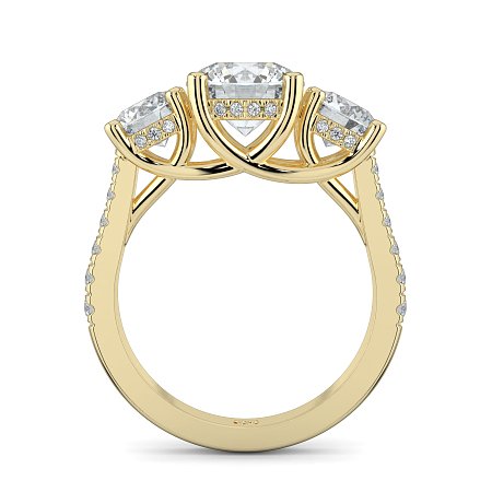 Dalia 3 Stones with Diamonds on Band