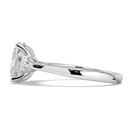 Tulip 3 Stones with Cathedral Band