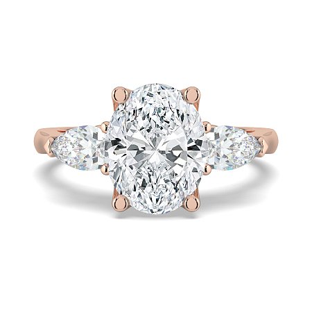 Tulip 3 Stones with Cathedral Band