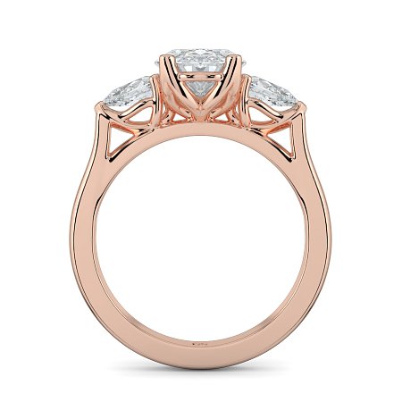 Tulip 3 Stones with Cathedral Band