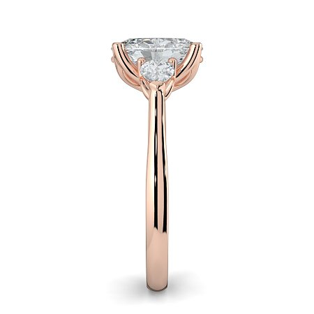 Tulip 3 Stones with Cathedral Band