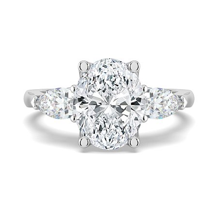 Tulip 3 Stones with Cathedral Band