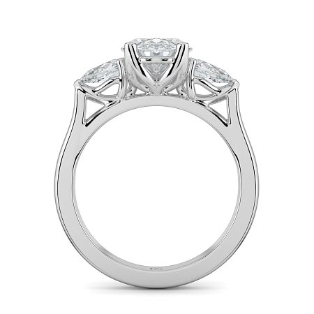 Tulip 3 Stones with Cathedral Band