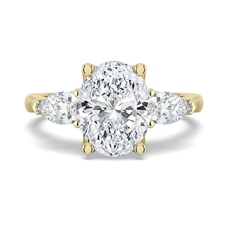 Tulip 3 Stones with Cathedral Band