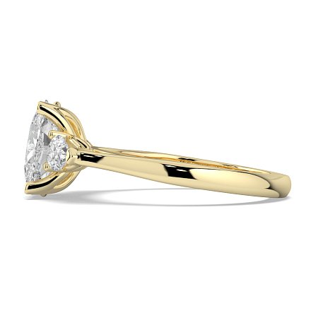 Tulip 3 Stones with Cathedral Band