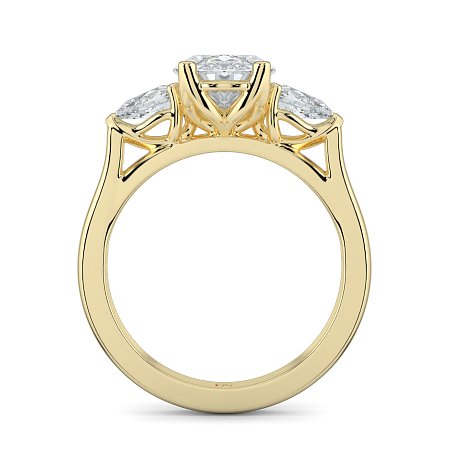 Tulip 3 Stones with Cathedral Band
