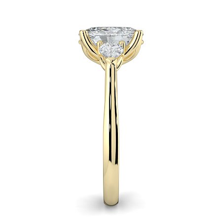 Tulip 3 Stones with Cathedral Band