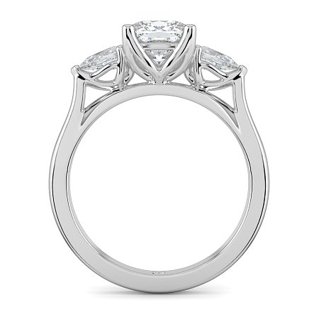Tulip 3 Stones with Cathedral Band