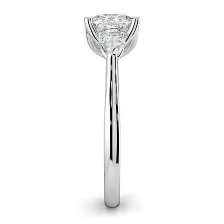 Tulip 3 Stones with Cathedral Band