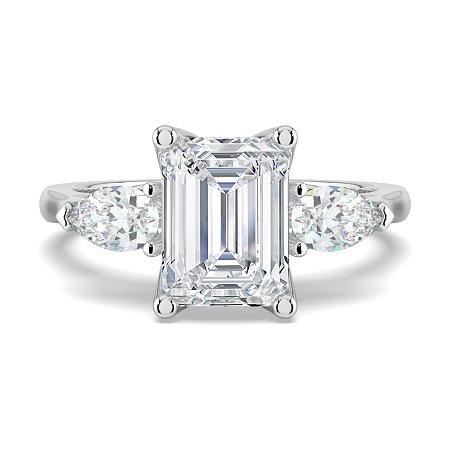 Tulip 3 Stones with Cathedral Band