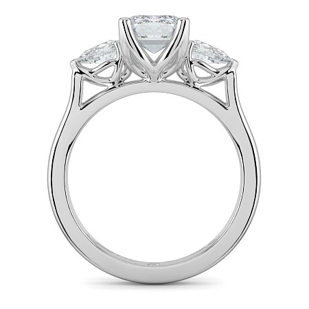 Tulip 3 Stones with Cathedral Band
